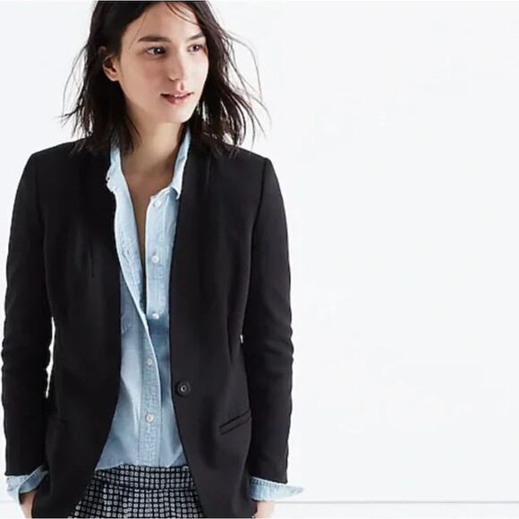 MADEWELL Structured Tribune Blazer Black Minimalistic Sz 2 {3J44} - Picture 1 of 7